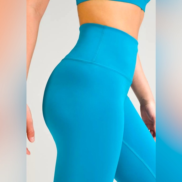 Lululemon High-Rise Leggings 28” Turquoise Blue | Buttery Soft Nulu - Picture 2 of 7